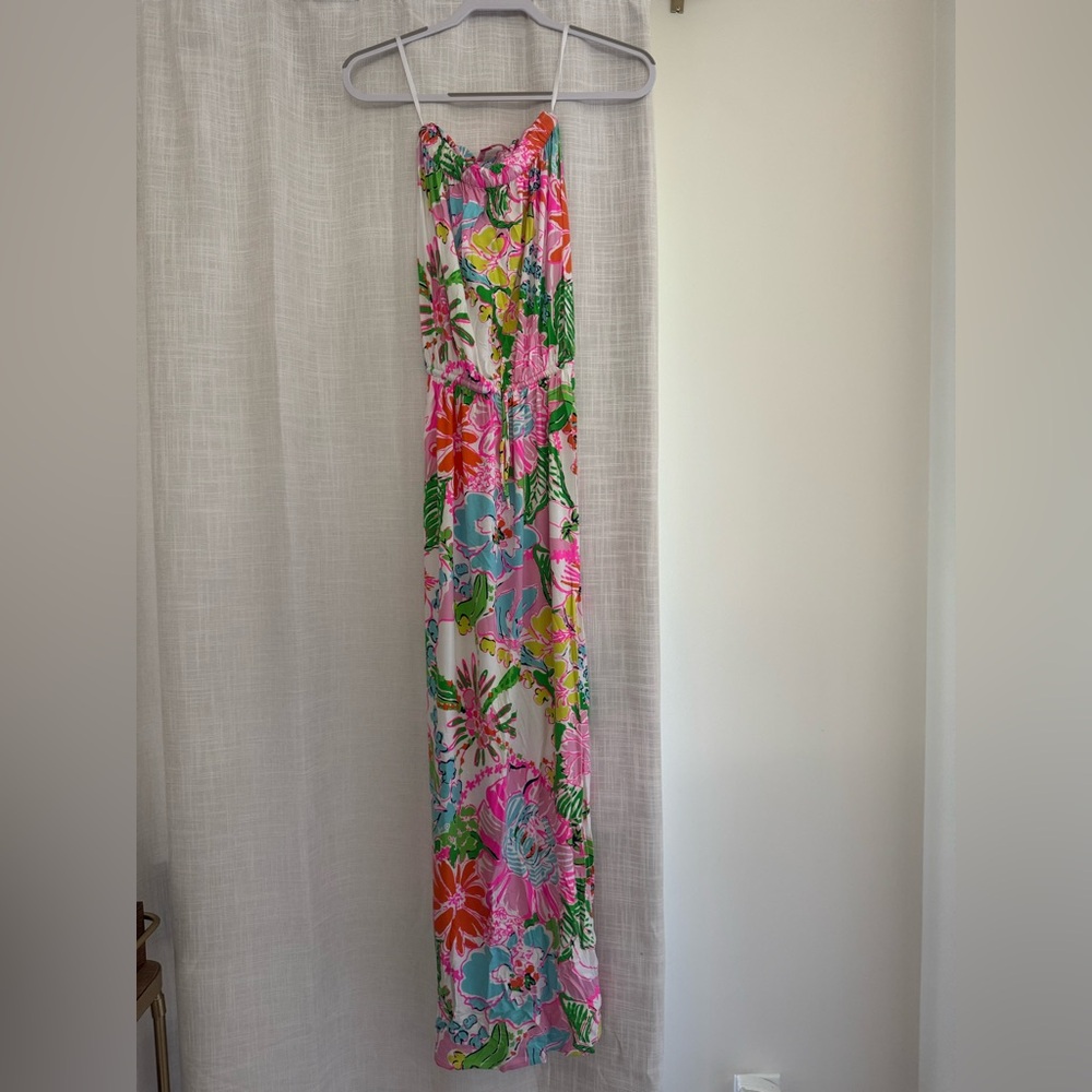Floral Maxi Dress with Tropical Print